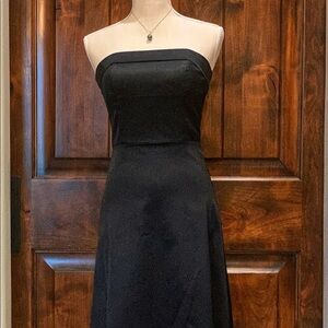 White House Black Market Dress Women 2 Black Strapless LBD Date Night Party VTG